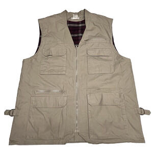 L.L.Bean Men's Lined Vest Fishing Thermal Thinsulate 71341 Sz XL Tall Khaki